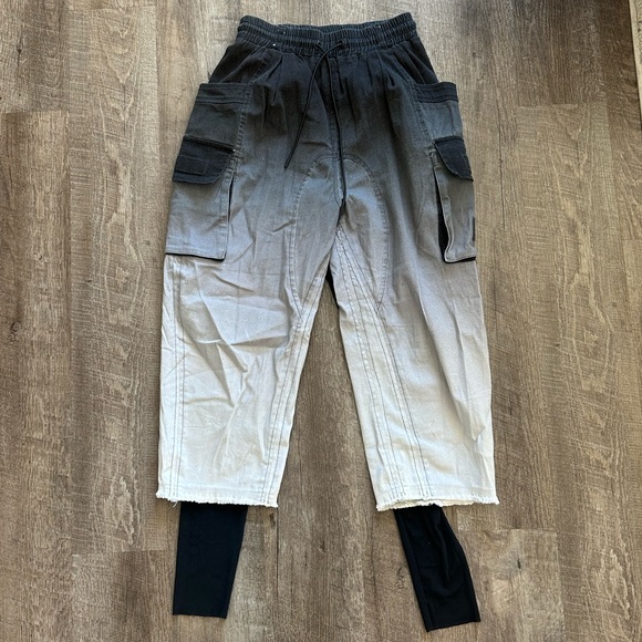 DARKERWAVS by Dolls Kill Ombré Cargo Pant w/ mesh legging - Picture 1 of 3